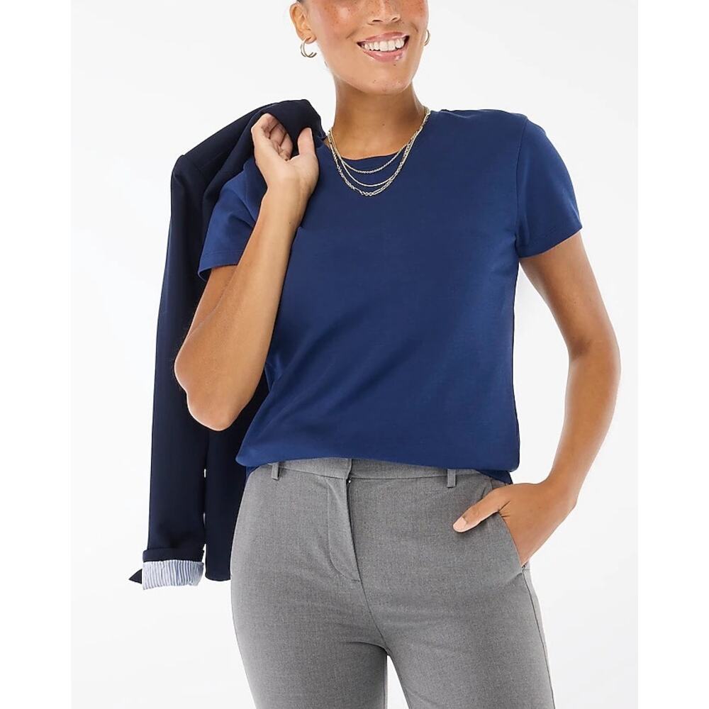 NWT J. Crew Women's Essential Tee Navy Size XXL